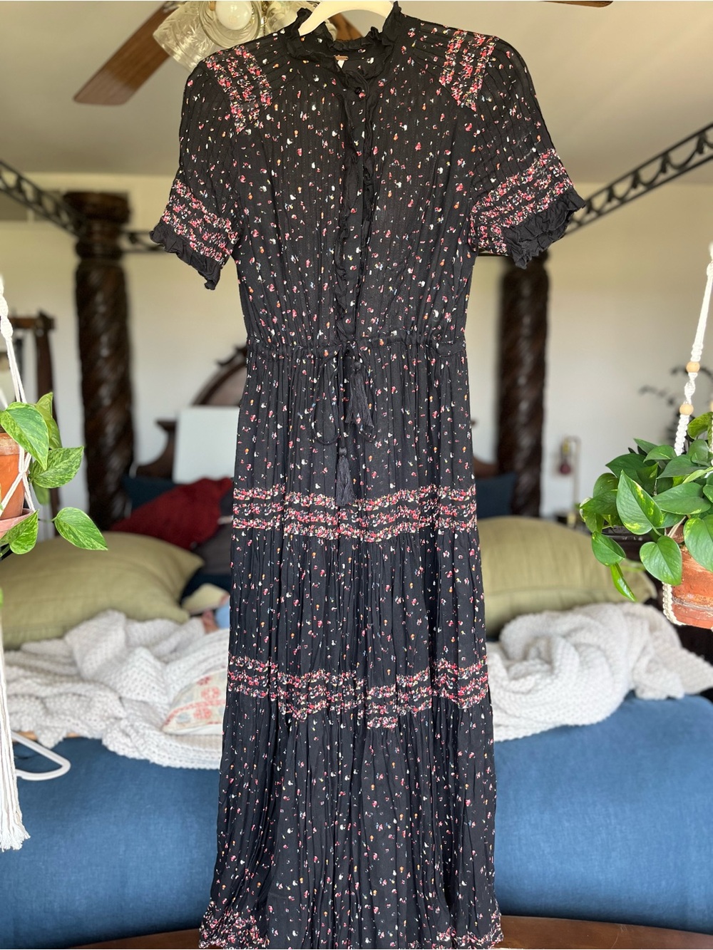 Free People Black Floral Maxi Dress